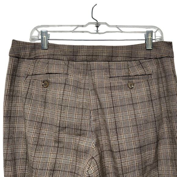 Vintage Dalia Collection Brown Plaid Wide Leg Pants Bootcut Academia Business - Picture 3 of 11